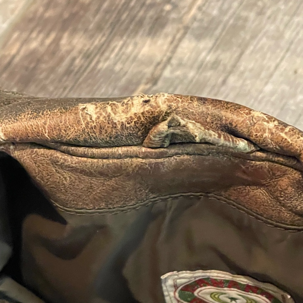 Banana Republic Distressed Leather Bomber Jacket - Picture 4 of 13